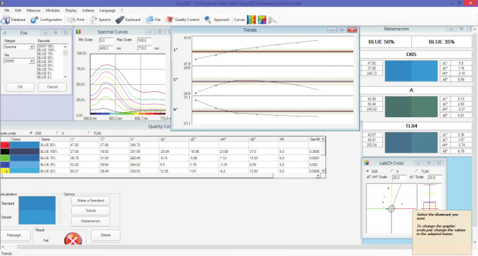 Easy QC - Phần mềm kiểm soát chất lượng đầy đủ cho máy đo quang phổ NS800 (Hình học 0/45)